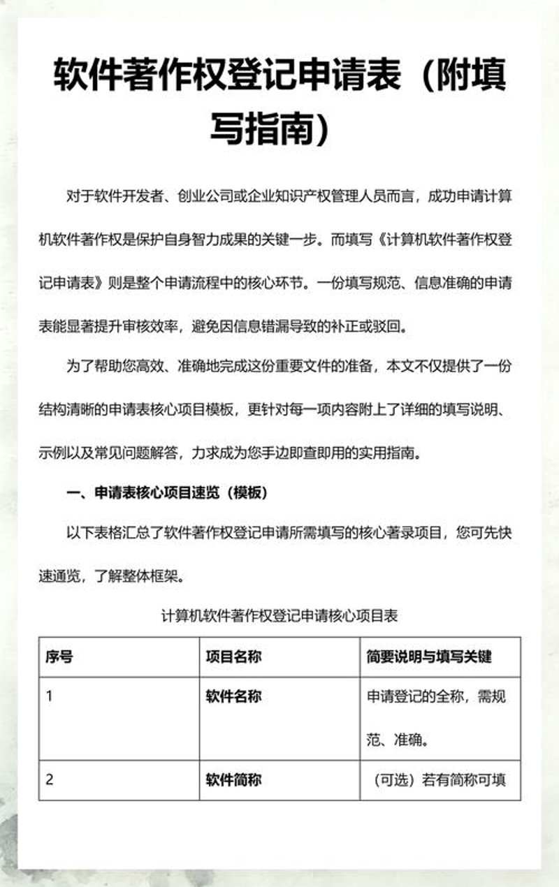 软件著作权申请